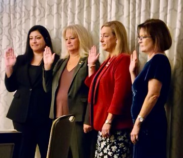 Miller being sworn in during the American Association for Respiratory Care (AARC) Annual Business Meeting as the association’s Vice President of Internal Affairs. 